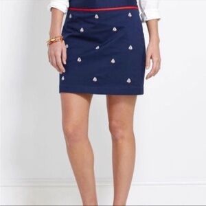 Vineyard Vines Navy Nautical Skirt Women’s 10 Embroidered Print Navy Lined Boats